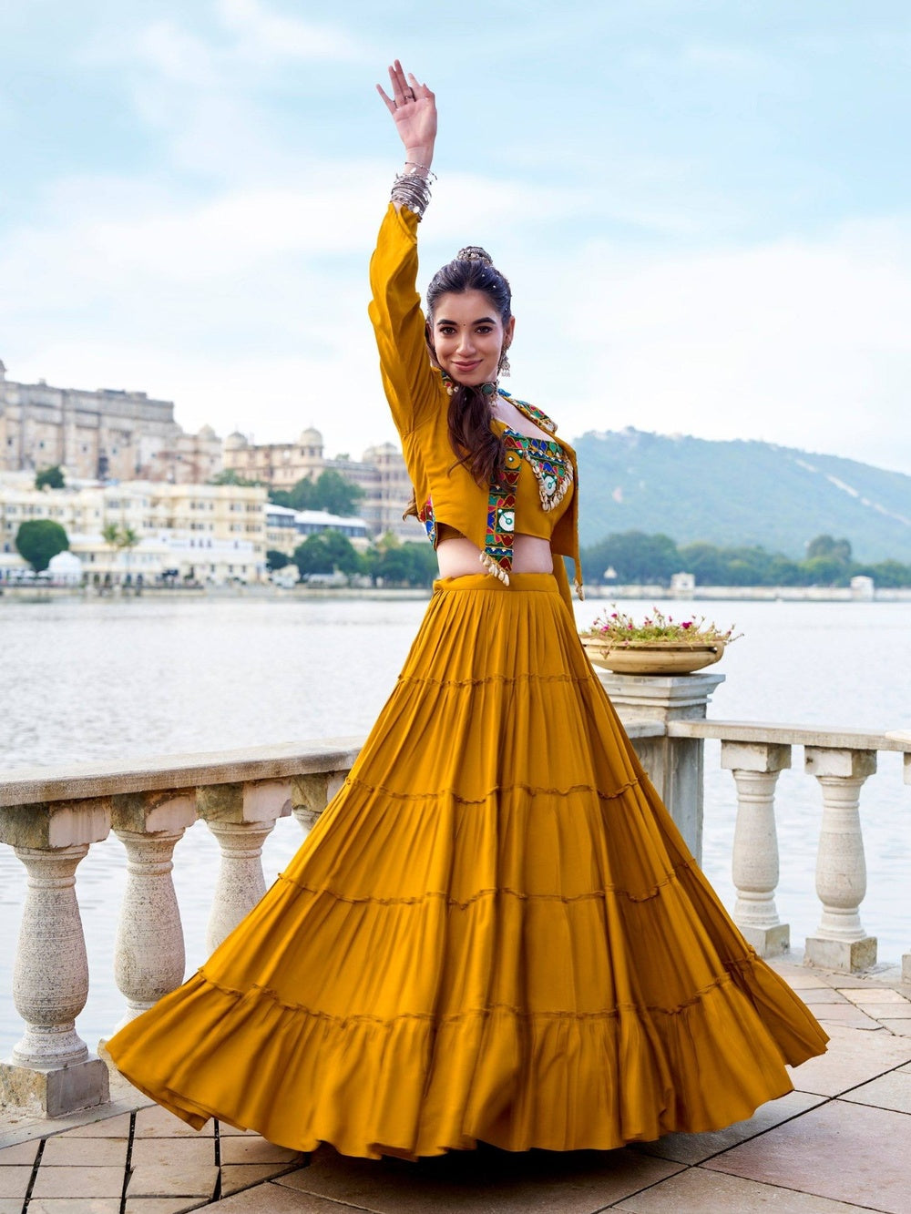 Rajudi Yellow Gamthi Heritage Lehenga Set
