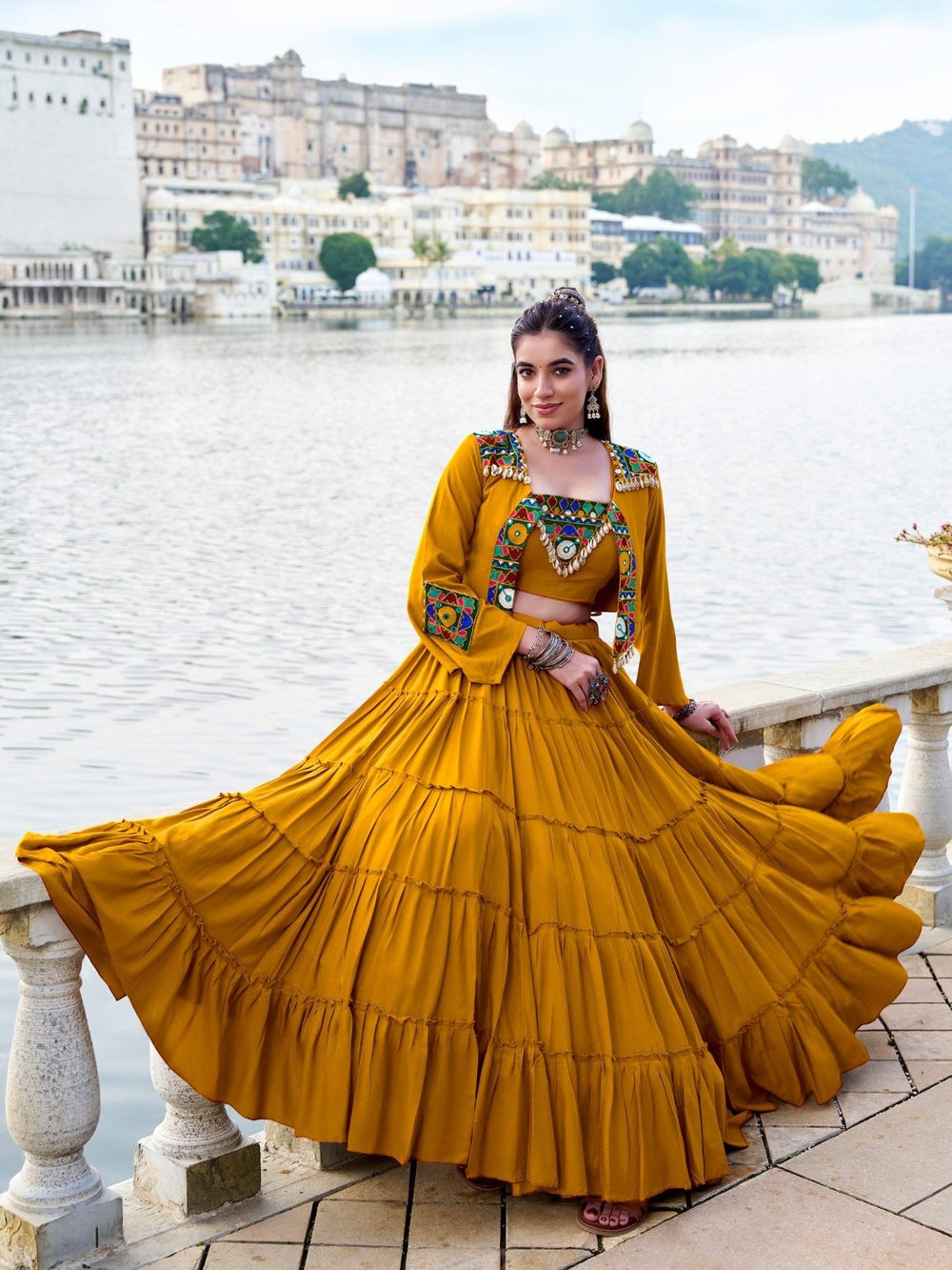 Rajudi Yellow Gamthi Heritage Lehenga Set