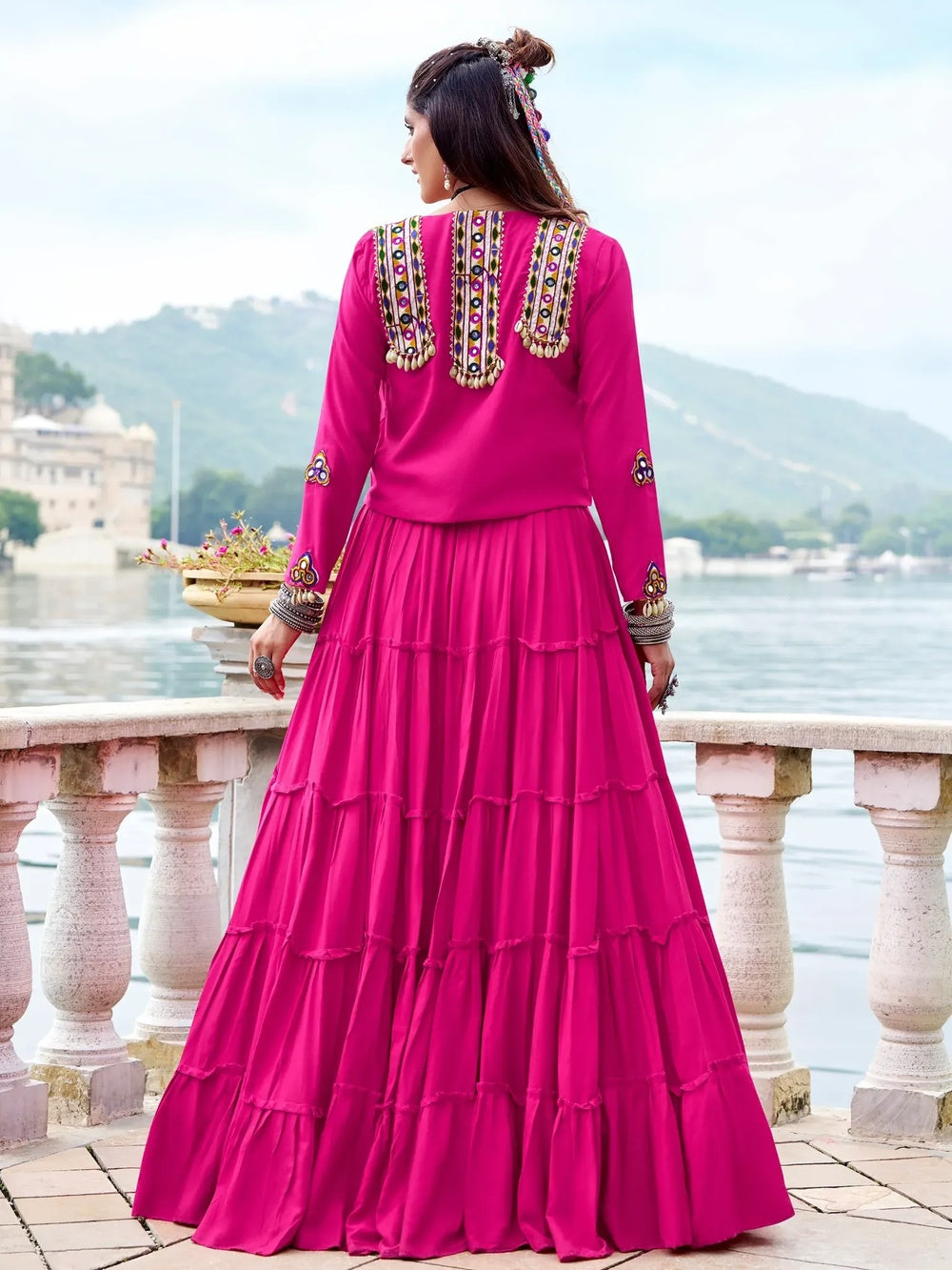 Rajudi Pink Gamthi Heritage Lehenga Set