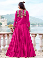 Rajudi Pink Gamthi Heritage Lehenga Set