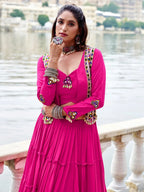 Rajudi Pink Gamthi Heritage Lehenga Set