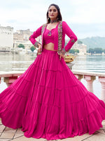 Rajudi Pink Gamthi Heritage Lehenga Set