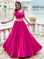 Rajudi Pink Gamthi Heritage Lehenga Set